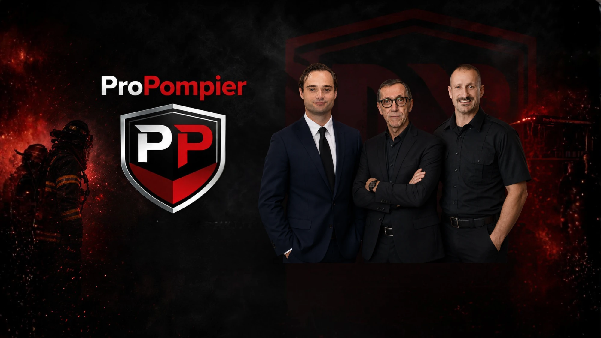 L'équipe ProPompier : Thomas Madison, Michel Pelletier et Alexis Dufour